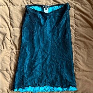 Vintage Bebe Deep Blue Sheer Skirt Y2K